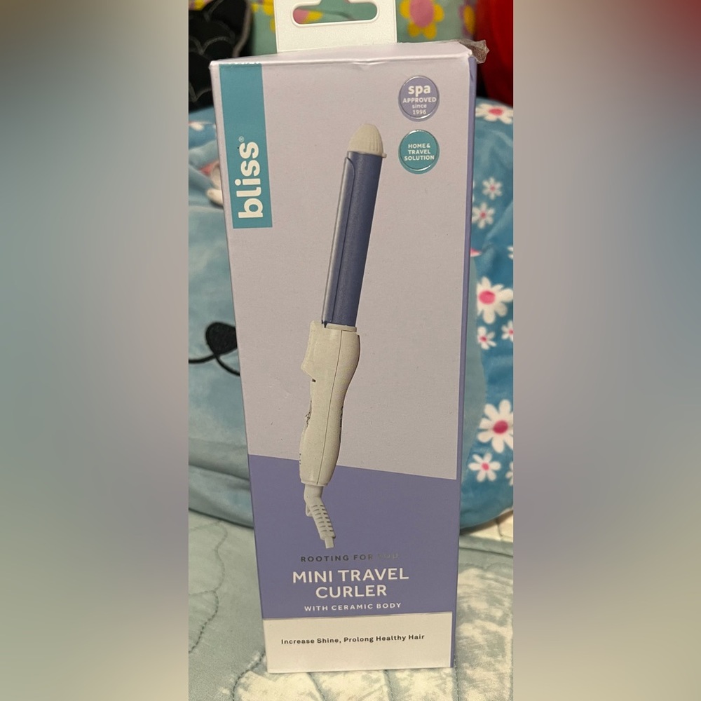 BLISS MINI TRAVEL CURLER Purple Salon Style Curling Iron BRAND NEW BOX SEALED